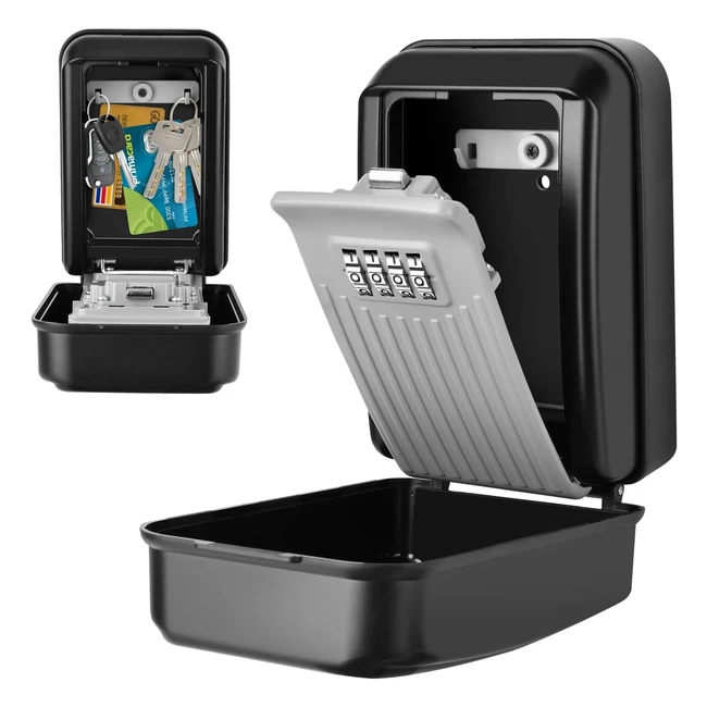 Boîte à clés sécurisée extérieure - Grande boîte à clés avec code 4 chiffres - Pour maison, bureau, garage - Marque KTUEOV