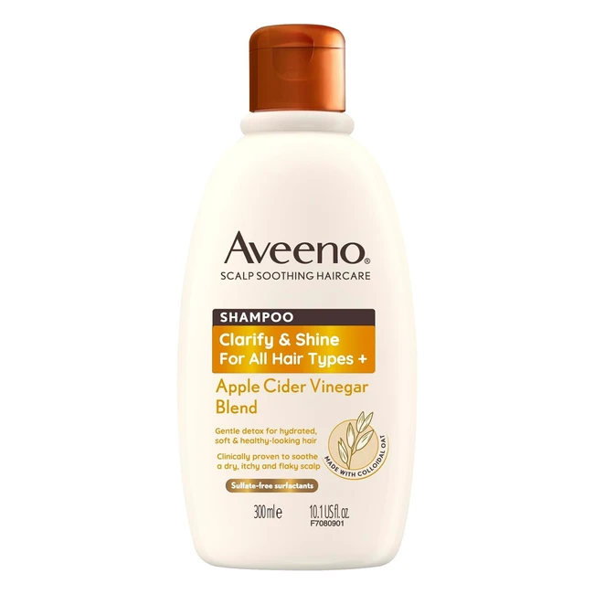 Aveeno Clarify & Shine Apple Cider Vinegar Shampoo | All Hair Types | 300ml