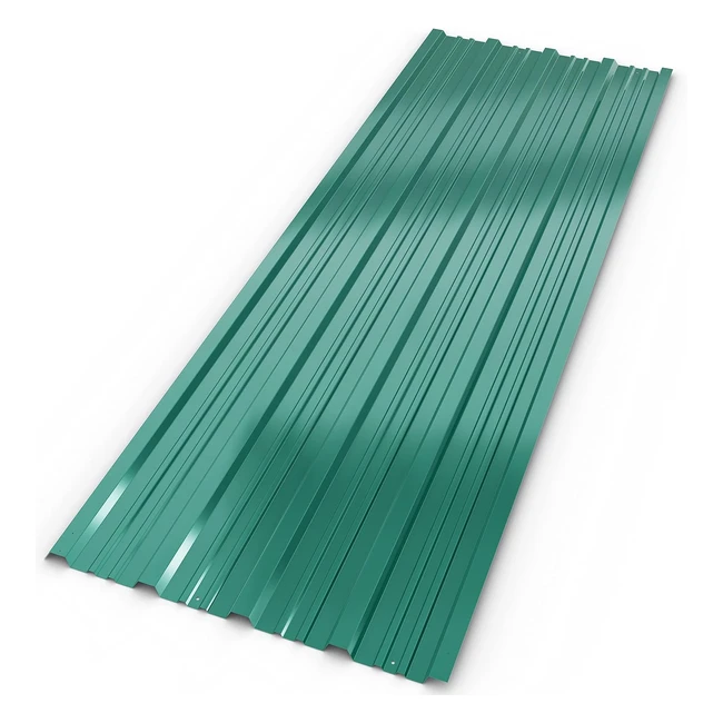 Lot de 12 plaques tôles profilées ondulées vertes 129x46cm - Résistantes intempéries - Protection toit cabane abri