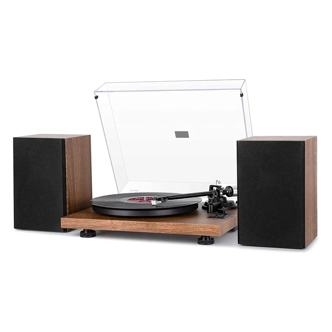 Platine vinyle tourne-disque 1 by One avec système hifi intégré et enceintes détachables