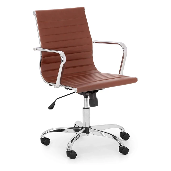 Julian Bowen Gio Office Chair - Brown, Adjustable Seat Height, High Backrest