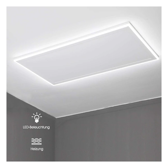 Riscaldamento a infrarossi 600W con termostato - Illuminazione a LED - Luce bianca fredda e calda - Regolabile