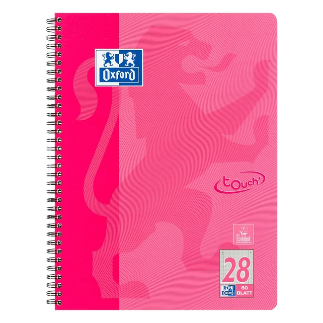 Carnet de notes Oxford A4 80 feuilles carreaux avec double marge rose