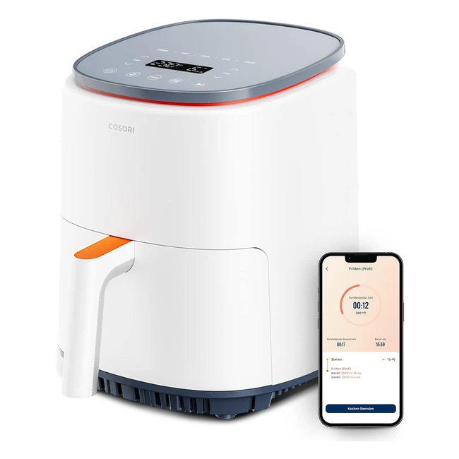 Cosori Lite Heißluftfritteuse 3,8L, voreingestelltes mehrstufiges Kochen, bis zu 230°C, smart Steuerung, 1500W, 13 Portionen