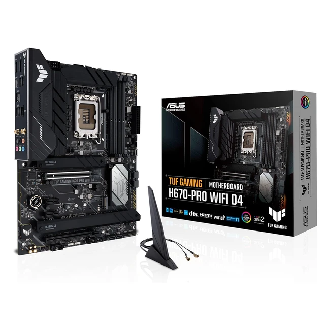 ASUS TUF Gaming H670Pro WiFi D4 Mainboard Intel LGA 1700 ATX DDR4 PCIe 50 M.2 Intel WiFi 6
