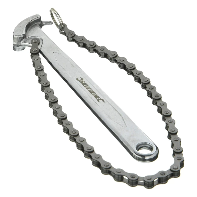 Cle a Chaine pour Filtre a Huile Silverline 675121 - Poignee en Acier Allie - Conception a Machoire Double