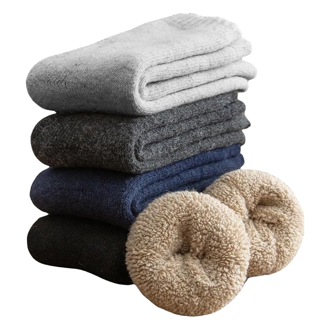 Chaussettes Hommes Hiver Vojopi - Chaudes, Douces et Épaisses - 5 Paires - Réf. 12345