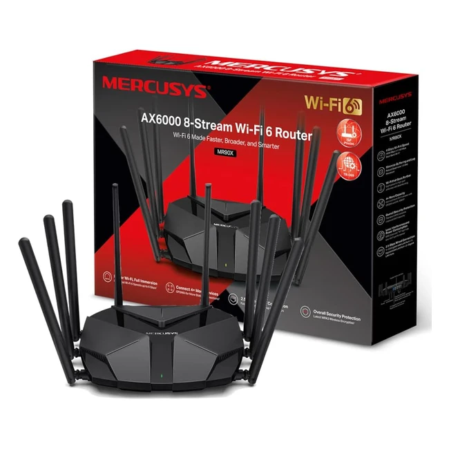 Mercusys AX6000 Dualband 8Stream WiFi 6 Router - Fast Speeds, Powerful Performance