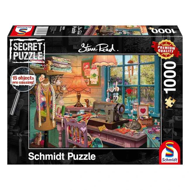Rompecabezas Schmidt Spiele 59654 Secret Puzzle 1000 Piezas Diseño de Sala de Costura Multicolor