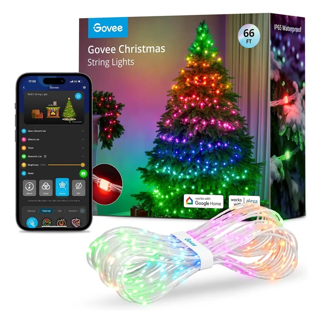 Govee RGBIC Weihnachtsbeleuchtung 20m - Halloween Lichterketten - LED Lichterketten - 99 Szenenmodi - Wasserdicht - Alexa kompatibel