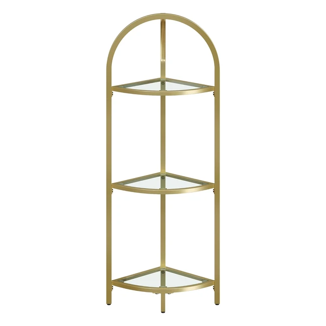 Estantería esquinera VASAGLE de 3 niveles, estilo moderno, dorado metálico, soporte para plantas, lgt811a01
