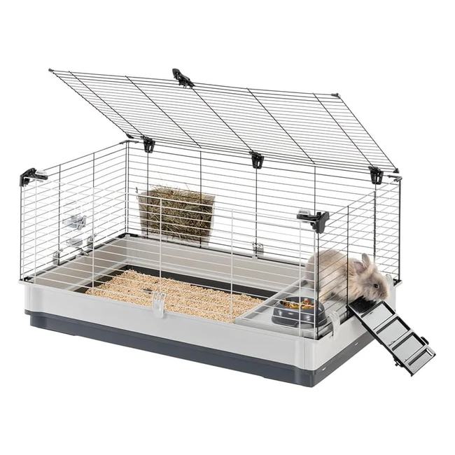 Gabbia Ferplast per Conigli Krolik Large - Ampio Spazio Abitativo - Accessori Inclusi