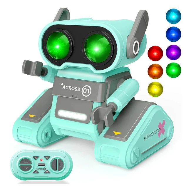 Robot Giocattolo Telecomandato Ricaricabile con 7 Occhi a LED e Musica