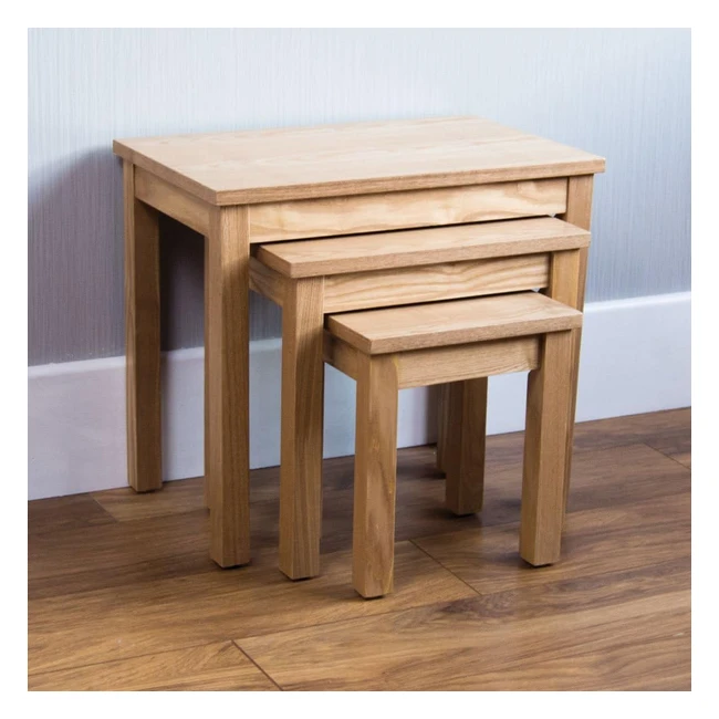Vida Designs Oakridge Nest of Tables - Natural Oak - Reference: 12345 - Space-saving and stylish