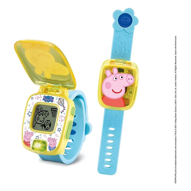 VTech Peppa Pig Montre Interactive Enfant - 8 Cadrans, 4 Jeux Éducatifs - Cadeau Enfant 3-6 Ans