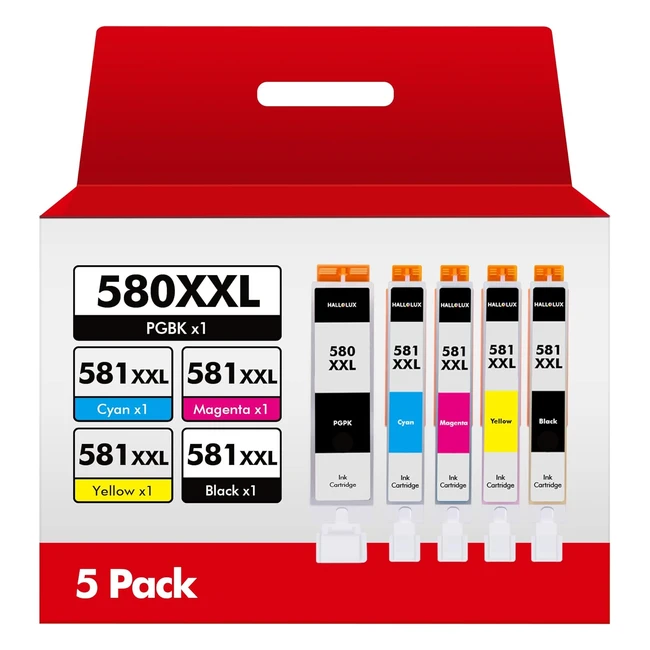 PGI 580 CLI 581 XXL Ink Cartridge for Canon Pixma - High Capacity - Pack of 5