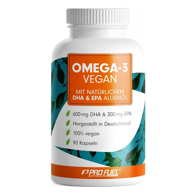 Vegan Omega3 Algenl 1100 mg - Hochdosiert - 300 EPA und 600 DHA - Hochwertiges