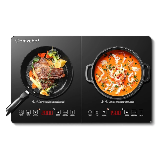 Piano cottura induzione portatile AMZChef 2 fuochi 3500W