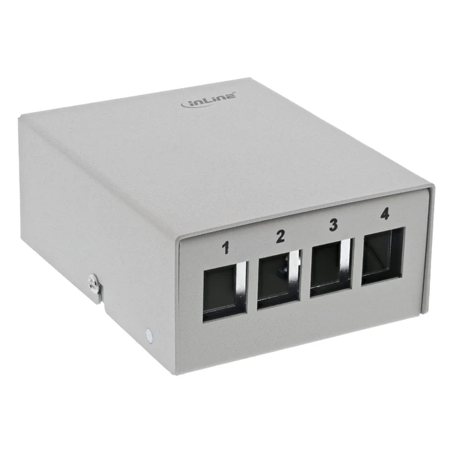 Patchfelddose Aufputz 4x Keystone RJ45 Metall Lichtgrau RAL7035