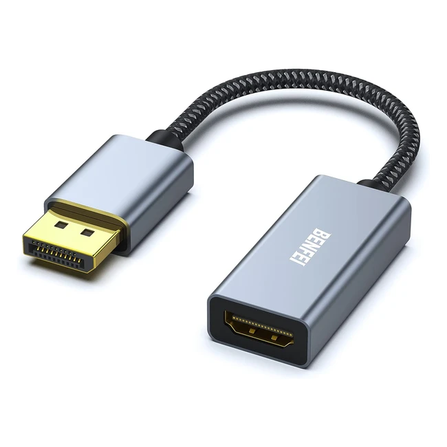 Adaptateur DisplayPort vers HDMI 4K Benfei - Coque en aluminium - Nylon tress