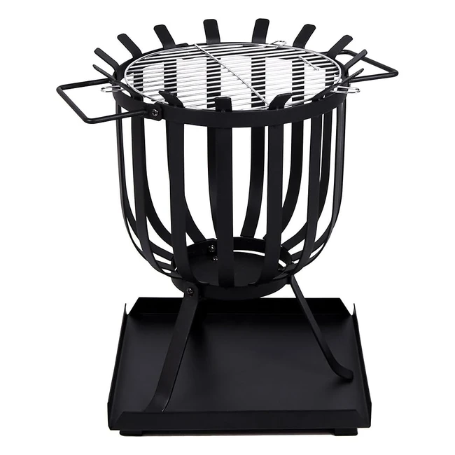 Fire Vida Steel Brazier Outdoor Garden Patio Heater - Stylish and Durable - BBQ Grill Included