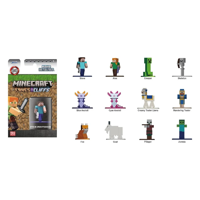 Figurines Nano Minecraft 253261002 - Multicolore - 1 Unité - Jada Toys