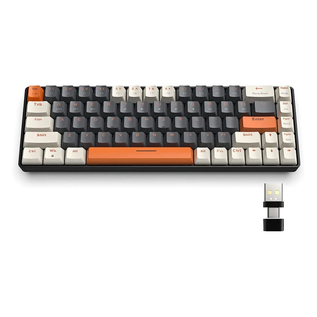 Tastiera da gioco wireless Yindiao K68 - 68 tasti compatti - Bluetooth 5.0/2.4GHz - Interruttore blu - PC/Mac/PS4