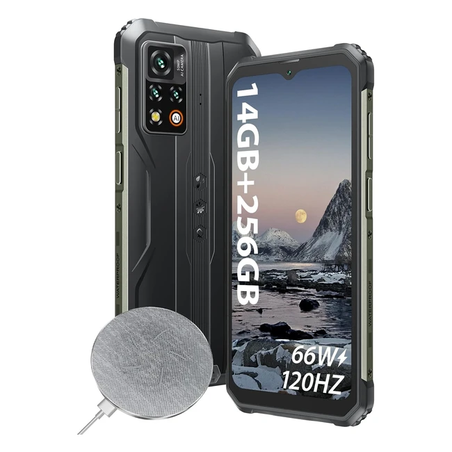 Blackview Rugged Smartphone BV9200 - 14GB/256GB/1TB - 24K 120Hz Display - Corning Gorilla Glass 5 - 50MP/16MP Camera - 66W Fast - 30W Wireless Charging - Android 12 - Rugged Phone - NFC - Black