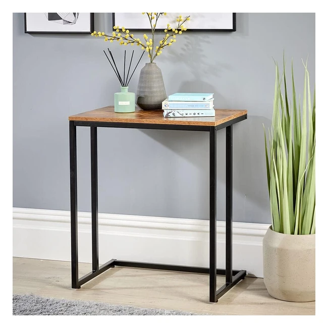 Urban Sofa Lamp Side Coffee Table - Rustic Style - Oak Black - Small