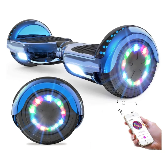 GeekMe Hoverboards for Kids 65 inch - Quality Hoverboards with Bluetooth Speaker, Beautiful LED Lights - Gift for Kids and Teenager