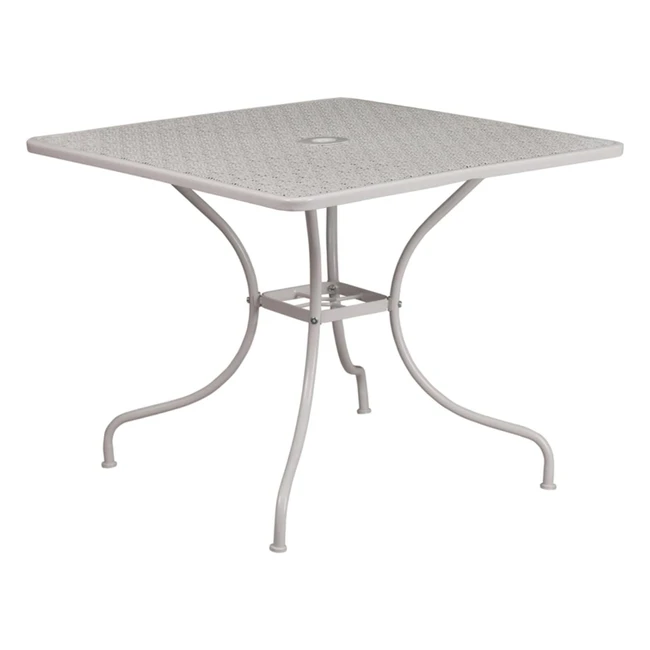 Table de patio en acier gris clair 355x355x2875 - Flash Meuble