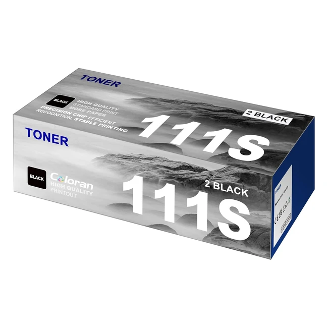 Coloran D111S D111L 2 x Black Pack Toner Cartridges for Samsung MLTD111S MLTD111L