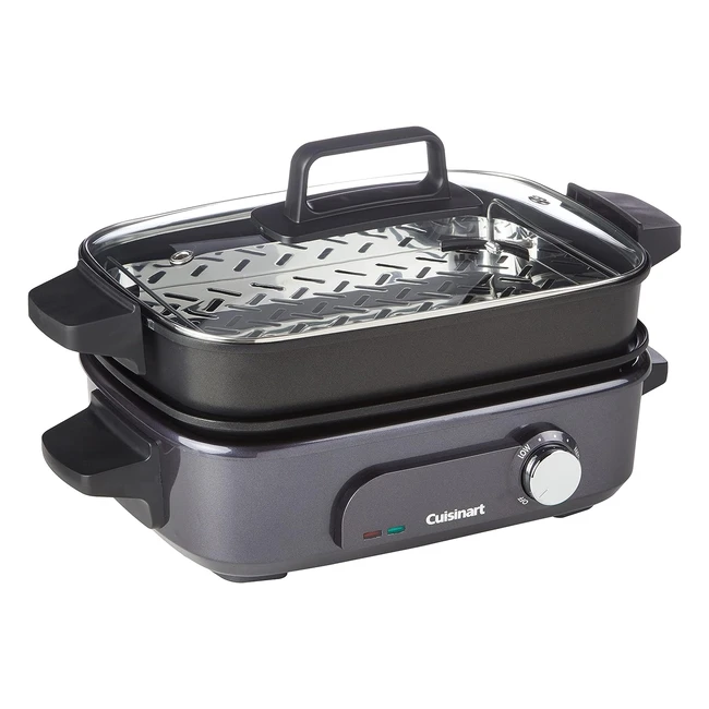 Cuisinart GRMC3E Cook In Multifunzione 3 in 1 Grill Casseruola e Vaporiera - Rivestimento Antiaderente Grigio