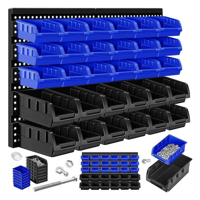 Masko Stapelboxen Wandregal 32tlg Set Box Sichtlagerkästen Schüttenregal