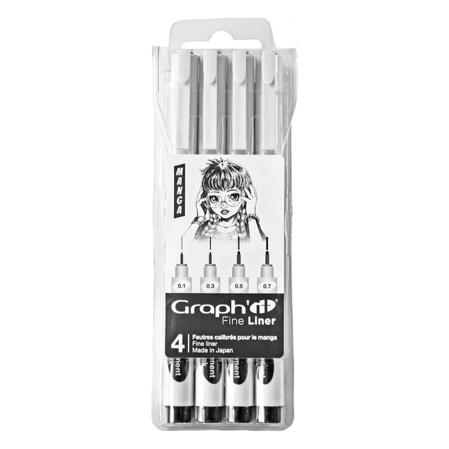 Graphit Fine Liner - Pennarelli Manga 0103 0507 - Set da 4