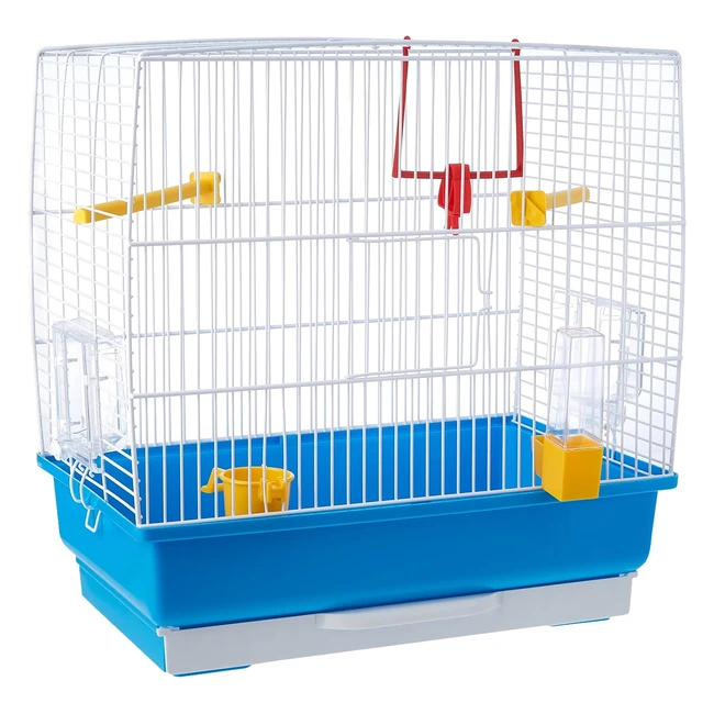 Ferplast Vogelkfig mit Spielzeug Futterautomat Sitzstangen - Wei 39x25x41 