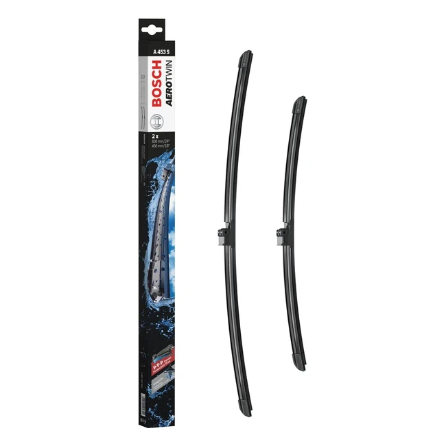 Balais d'essuie-glace plats Bosch Aerotwin A453S - 600mm/450mm - 1 paire avant