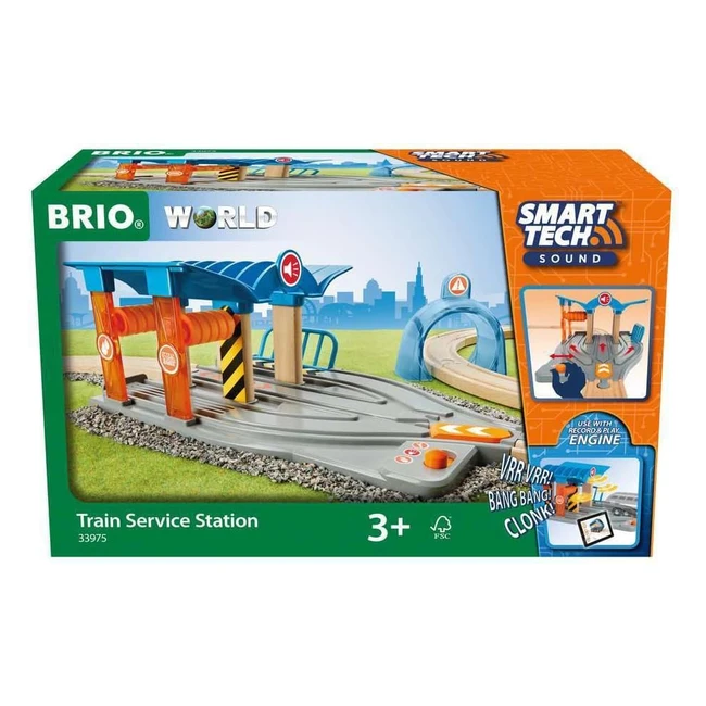 Stazione Assistenza Ferroviaria Smart Tech Sound Brio World - Gioco per Bambini - Raccomandata 3 Anni - Compatibile con Tutti i Prodotti Brio