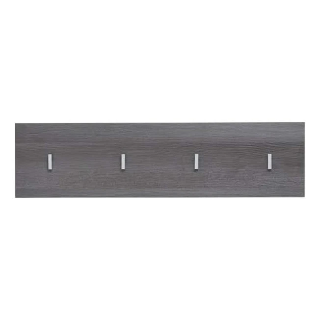 trendteam smart living Gardinenpaneel 80 x 21 x 2 cm, Sardegna Rauchsilber Melamin, mit Kleiderhaken