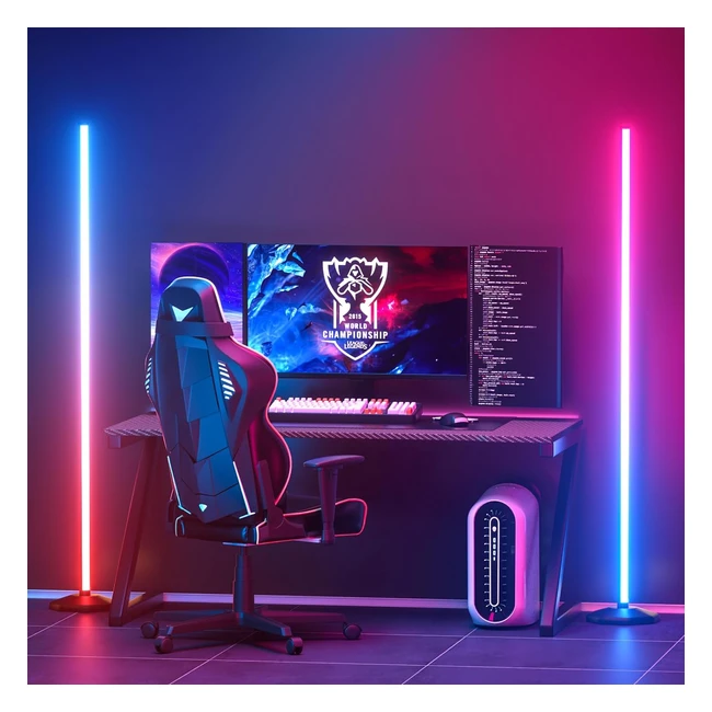 Bedee 2 Luci Angolari 165 cm Telecomando App Decorazione Musicale Cambia Colore 16M Luci Dimmerabili