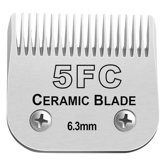 Cuchillas de Cerámica Desmontables para Cortapelos para Perros - Moser 4550, Heiniger, Andis, Oster A5, Wahl KM Series - Tamaño 5FC (1463 mm de Longitud de Corte)