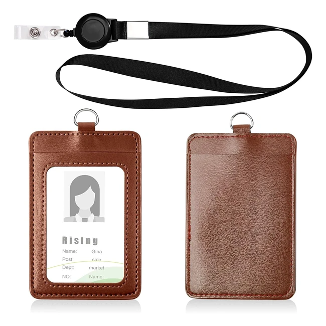 Porta Badge in Pelle PU Vicloon - ID Cardholder con Finestra ID e Slot per Carte