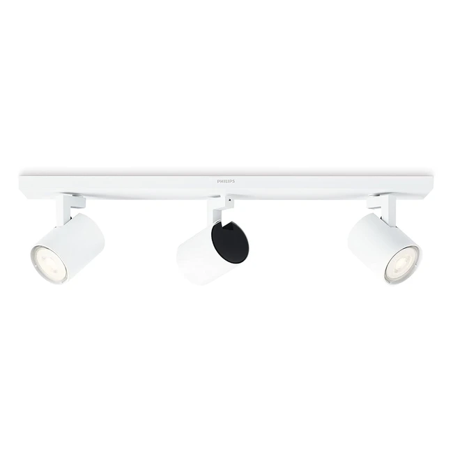 Philips 5309331P0 MyLiving LED Spot Runner - Luce Potente, Bianco Metallo, 35W, Regolabile