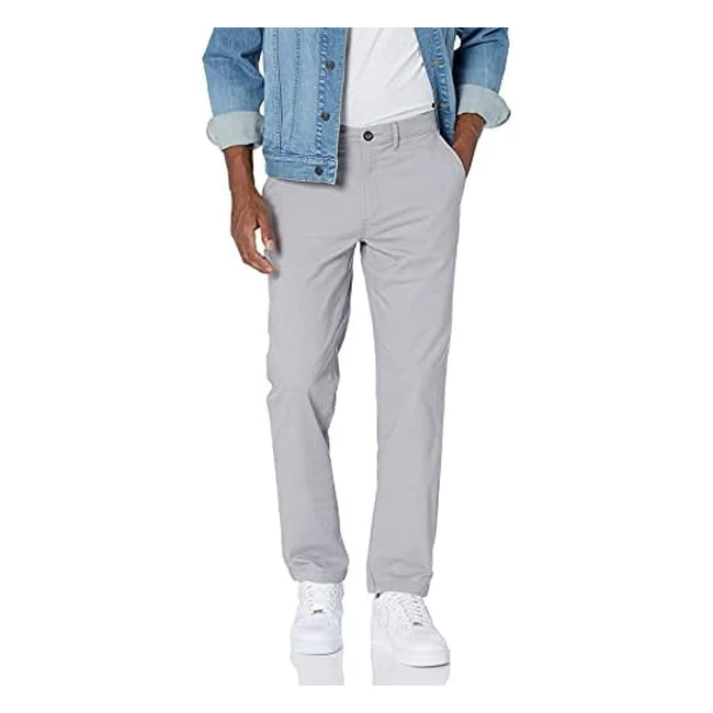 Amazon Essentials Men's Skinnyfit Casual Stretch Chino Trousers - Slim Fit, Light Grey, 30W 34L