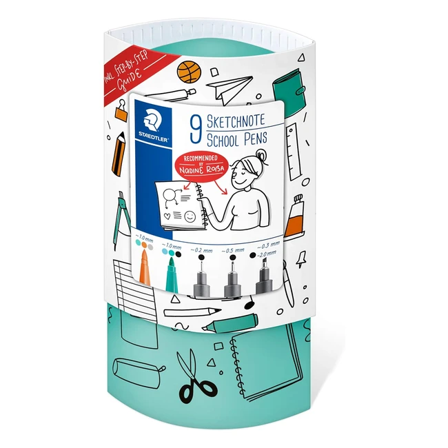Set Staedtler Sketchnoting 61 SN2 - Kit para anotaciones escolares - 9 rotuladores de punta fina y subrayadores