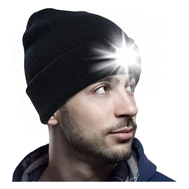 Gorro de Punto con Luz LED - Deportivo Invierno - Carga USB - Regalo Hombre