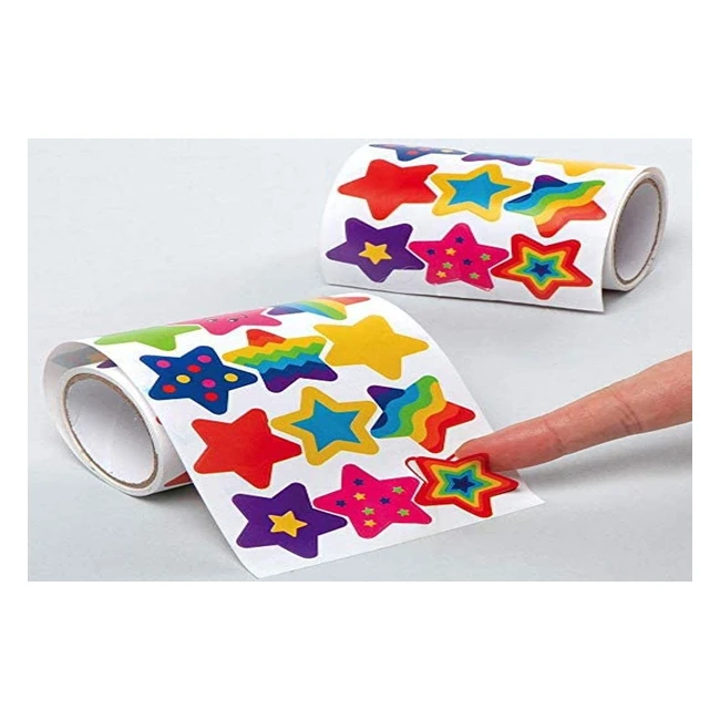 Rouleaux d'autocollants étoiles Baker Ross AX419 - Lot de 600 - Idéal pour le scrapbooking et les loisirs créatifs enfants
