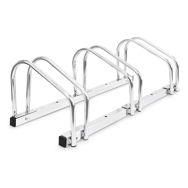 Soporte para 3 bicicletas Relaxdays - Acero cromado - Resistente - Montaje en pared