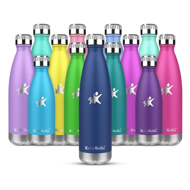 Kollykolla Stainless Steel Water Bottle 500ml - Insulated, BPA Free, Reusable - Ideal for Sports, Travel, Office