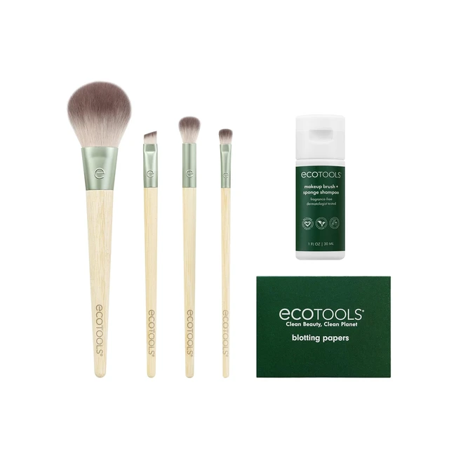 ecotools Limited Edition Merry Musthaves Kit - 6-teiliges Geschenkset für Gesicht und Augen mit veganen und umweltfreundlichen Make-up-Pinseln